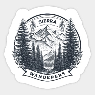 Sierra Wanderers Hiking T-shirt Sticker